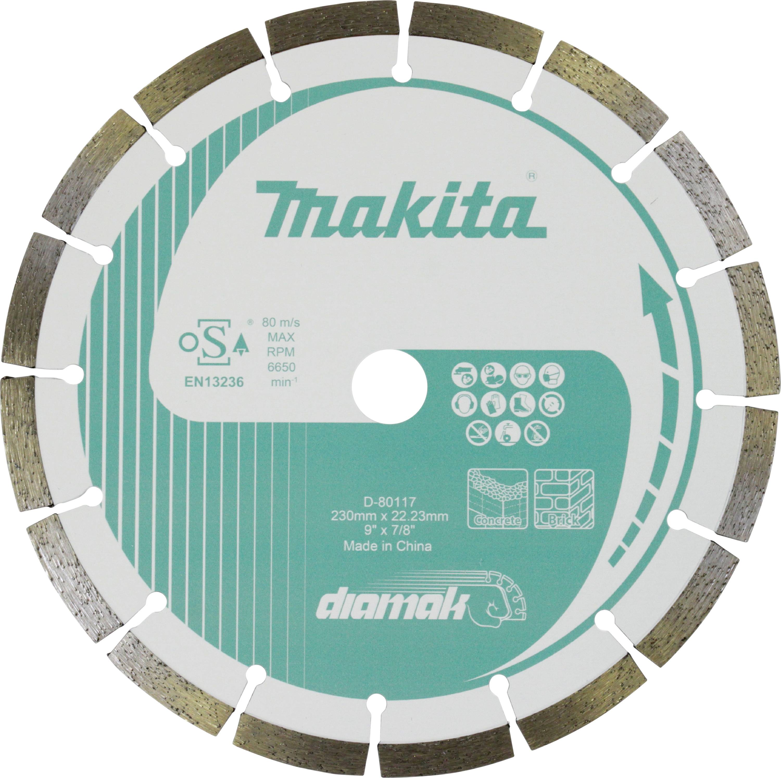 Makita D-80117 Diamanttrennscheibe Durchmesser 230 mm Bohrungs-Ø 22.23 mm Beton, Ziegel, Kalksandstein 1 St.