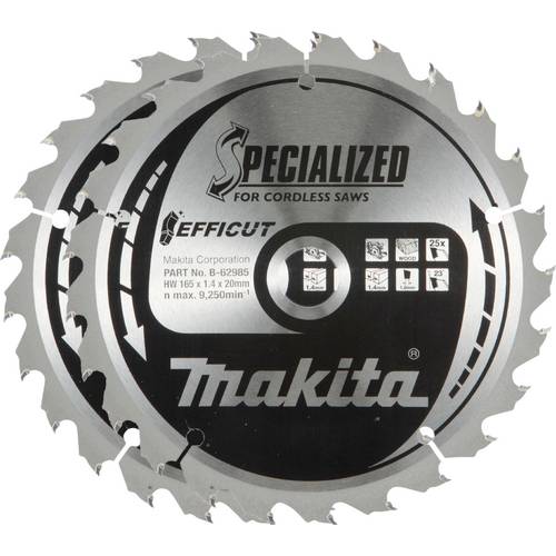 Makita B-62985-2 Kreissägeblatt-Set 165 x 20 x 1.4 mm Zähneanzahl: 25 2 St.