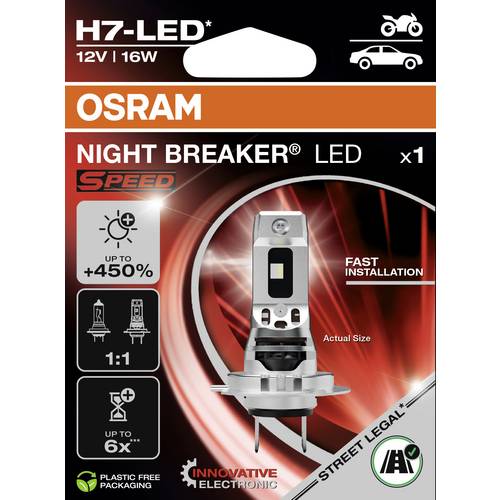 OSRAM 64210DWNBSP-1HB LED Leuchtmittel NIGHT BREAKER® LED SPEED H7 16 W 12 V