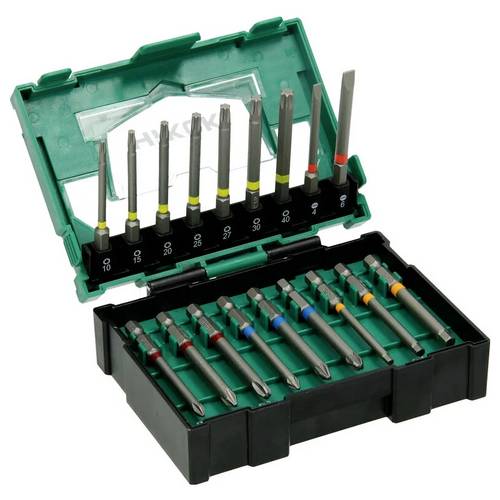 HiKOKI 40030022 Bit-Set T-Profil, Schlitz, Kreuzschlitz Phillips, Kreuzschlitz Pozidriv, Sechskant inkl. Bithalter