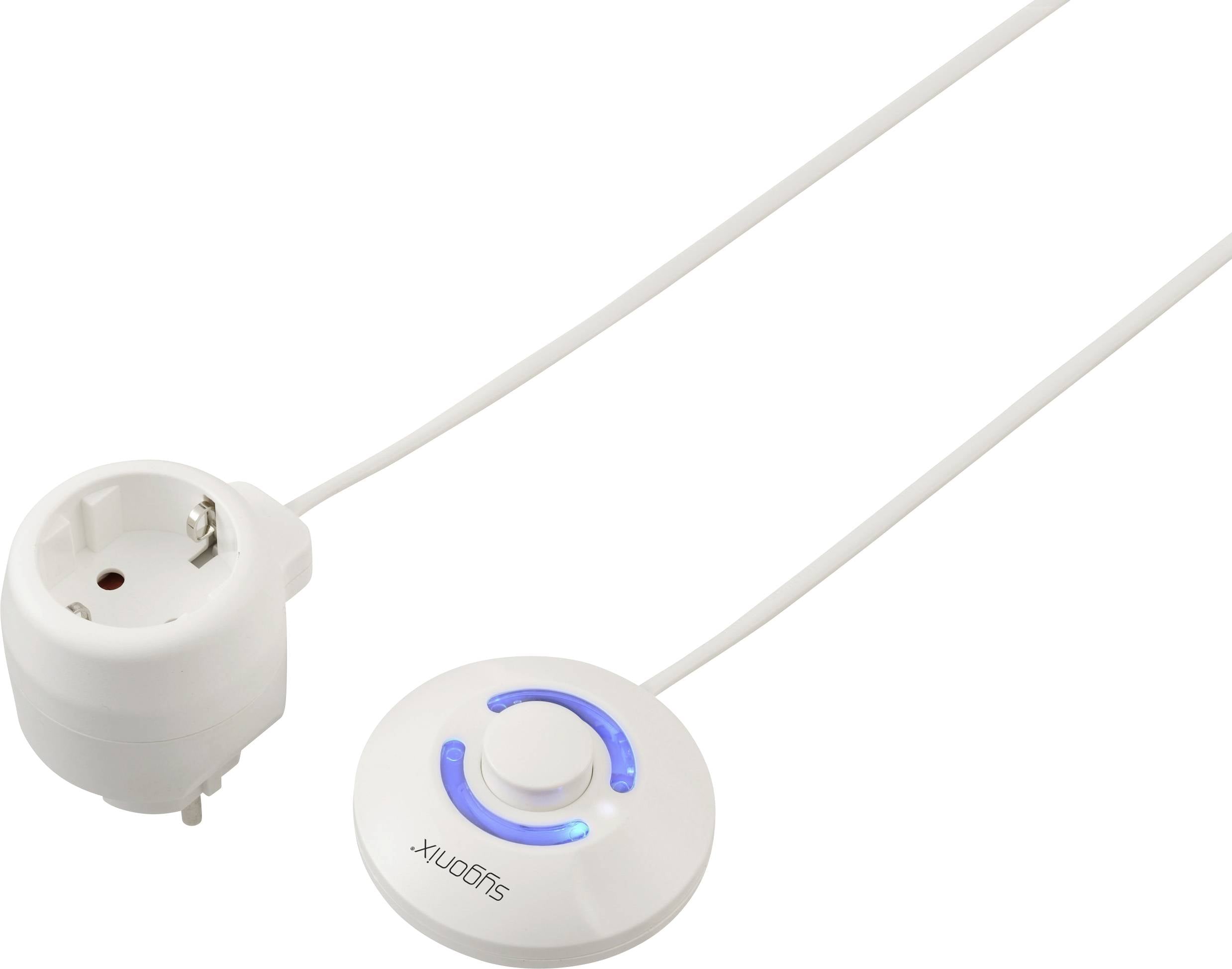 Sygonix SY-7048602 Schaltbare Zwischensteckdose mit abgesetztem Schalter Weiß
