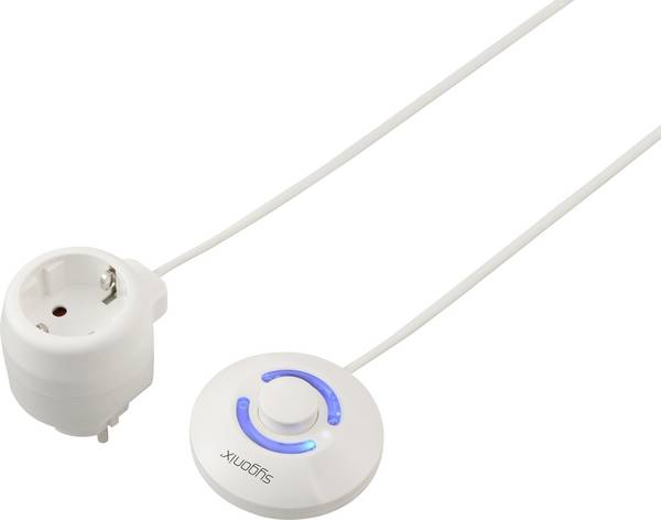 Sygonix SY-7048602 Schaltbare Zwischensteckdose mit abgesetztem Schalter Weiß
