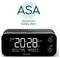 Elektronische Uhr mit digitaler Anzeige '20:28'. Darunter steht 'Digital Radio'. Oben ist das Logo 'ASA Automatic Safety Alert'.