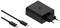 Ein schwarzes USB-C-Wandladegerät mit einem passenden USB-C-Kabel, das seinen Stecker und Anschlusstyp präsentiert.