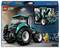 Lego City Traktor-Set mit einem türkisfarbenen Traktormodell und einer Minifigur. Große Räder, detaillierte Fahrerkabine. Box enthält Bauanleitungen.