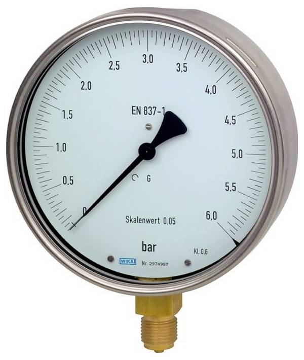 WIKA Rohrfedermanometer 9062327 312.20 Anschluss (Manometer): Unterseite 0 bis 10 bar  1 St.