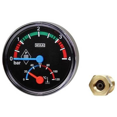 WIKA Bimetall-Thermomanometer 14112460 THM10 Anschluss (Manometer): Unterseite 0 bis 4 bar 1 St.-0