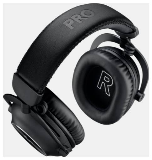 Schwarze Over-Ear-Kopfhörer mit gepolsterten Ohrmuscheln und der Aufschrift 'PRO' auf dem Kopfbügel. Die rechte Ohrmuschel ist mit 'R' gekennzeichnet.