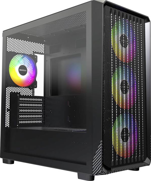 MONTECH X5M Midi-Tower Gehäuse, PC-Gehäuse, Gaming-Gehäuse  Schwarz