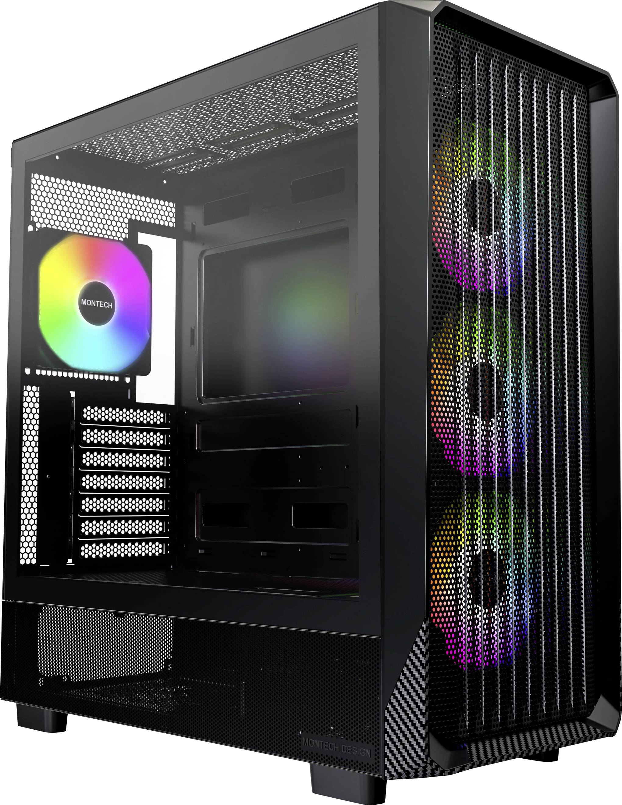 MONTECH X5 Midi-Tower PC-Gehäuse, Gaming-Gehäuse, Gehäuse Schwarz