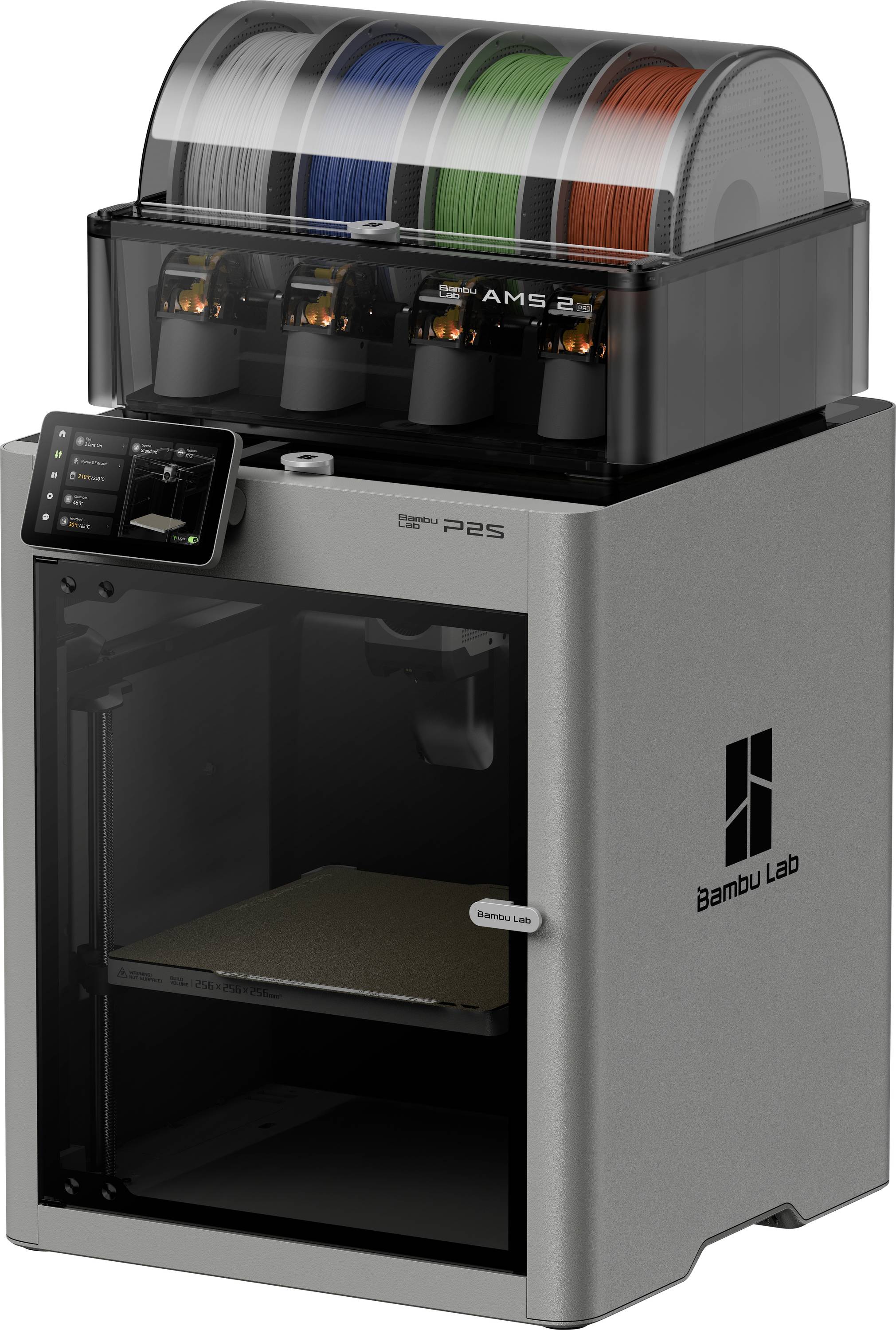 BambuLab P2S Combo 3D Drucker App-Anbindung, 12,7 cm Farb-Touchscreen, beheizbares Druckbett, inkl. Gehäuse, integrierte...