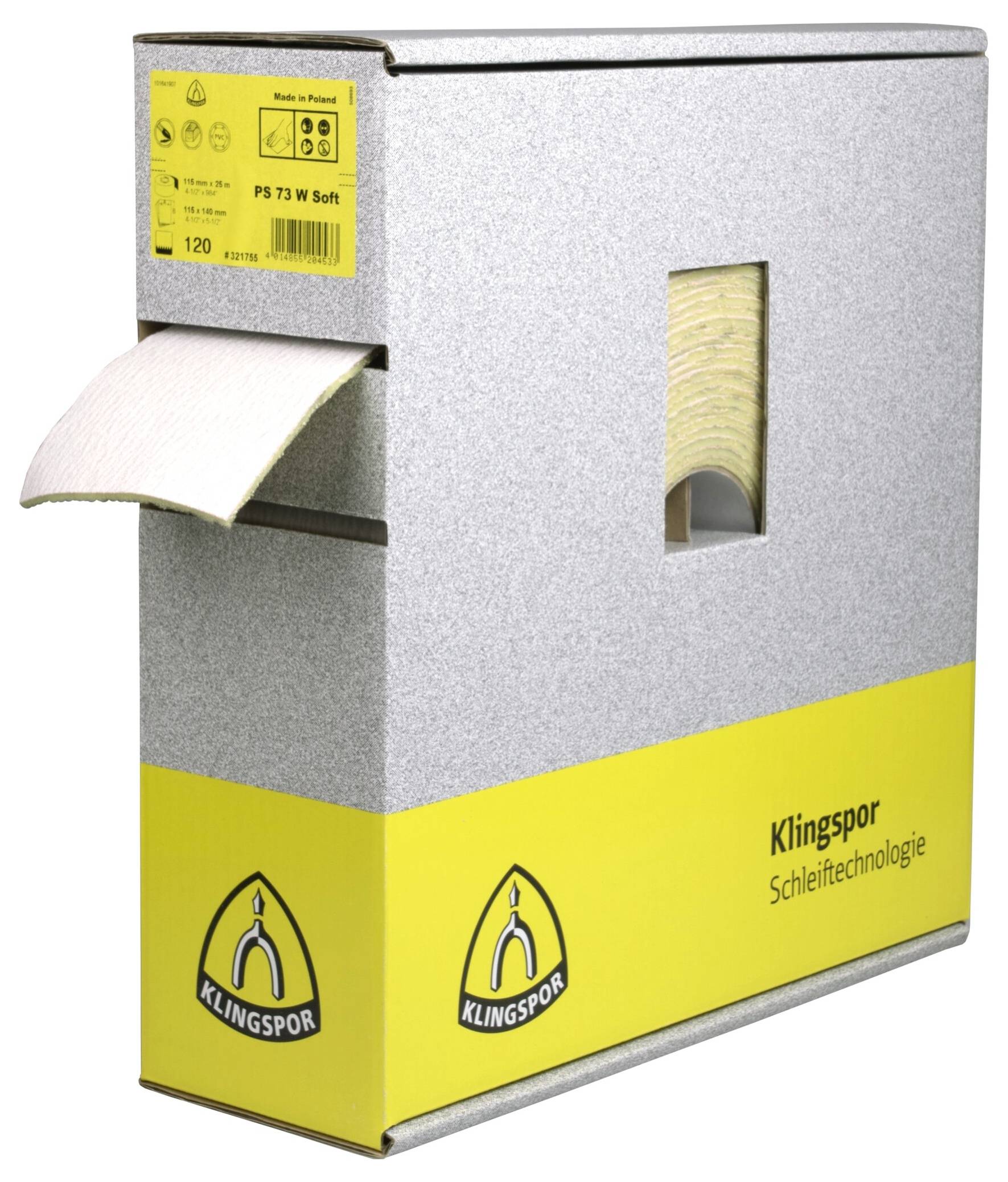 Klingspor PS 73 CWF 321755 Schleifpapierrolle Körnung (num) 120 (L x B) 25000 mm x 115 mm 1 St.
