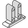 Diagramm eines Fördersystems mit zwei vertikalen zylindrischen Rollen, die auf einer flachen Basis platziert sind und wahrscheinlich eine mechanische Komponente oder einen Prozess darstellen.