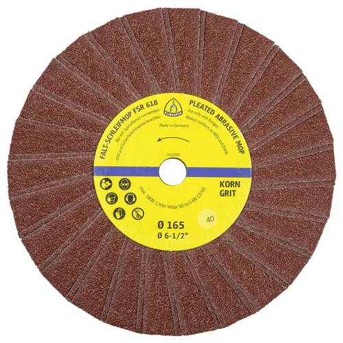 Klingspor 5830 FSR 618 Schleifmopräder, 165 x 14 mm Korn 60 Einreihig 2 Lamellen pro Paket Durchmesser 165 mm 10 St.