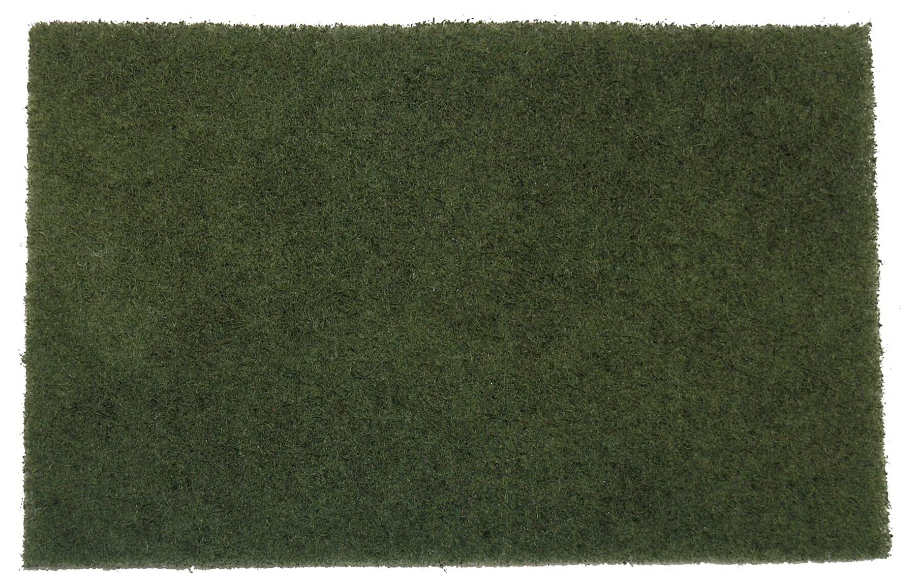 Eine schlichte grüne rechteckige Matte, einheitlich in Farbe und Textur, mit einer leicht rauen Oberfläche.