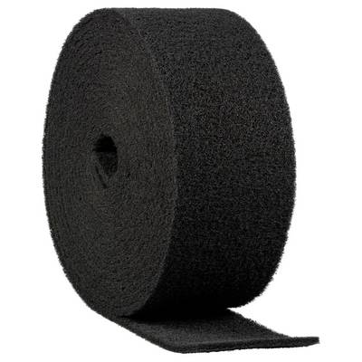 Eine große Rolle schwarzes Klettband, teilweise abgerollt, vor einem weißen Hintergrund.
