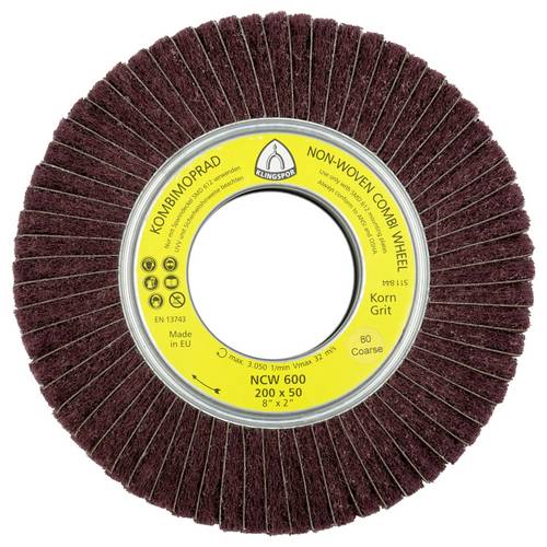 Klingspor 258914 NCW 600 Vliesmopräder Kombination, 200 x 50 x 68,2 mm Korn 100 Medium 200 mm 2 St.