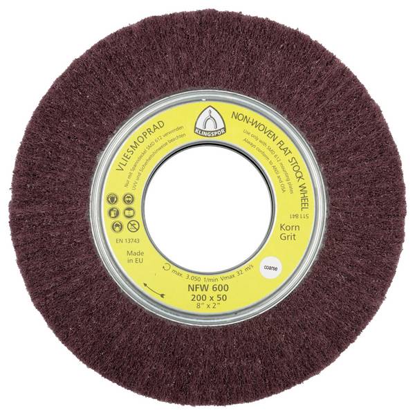 Klingspor 258902 NFW 600 Vliesräder, 200 x 50 x 68,2 mm Medium Korund 200 mm  2 St.