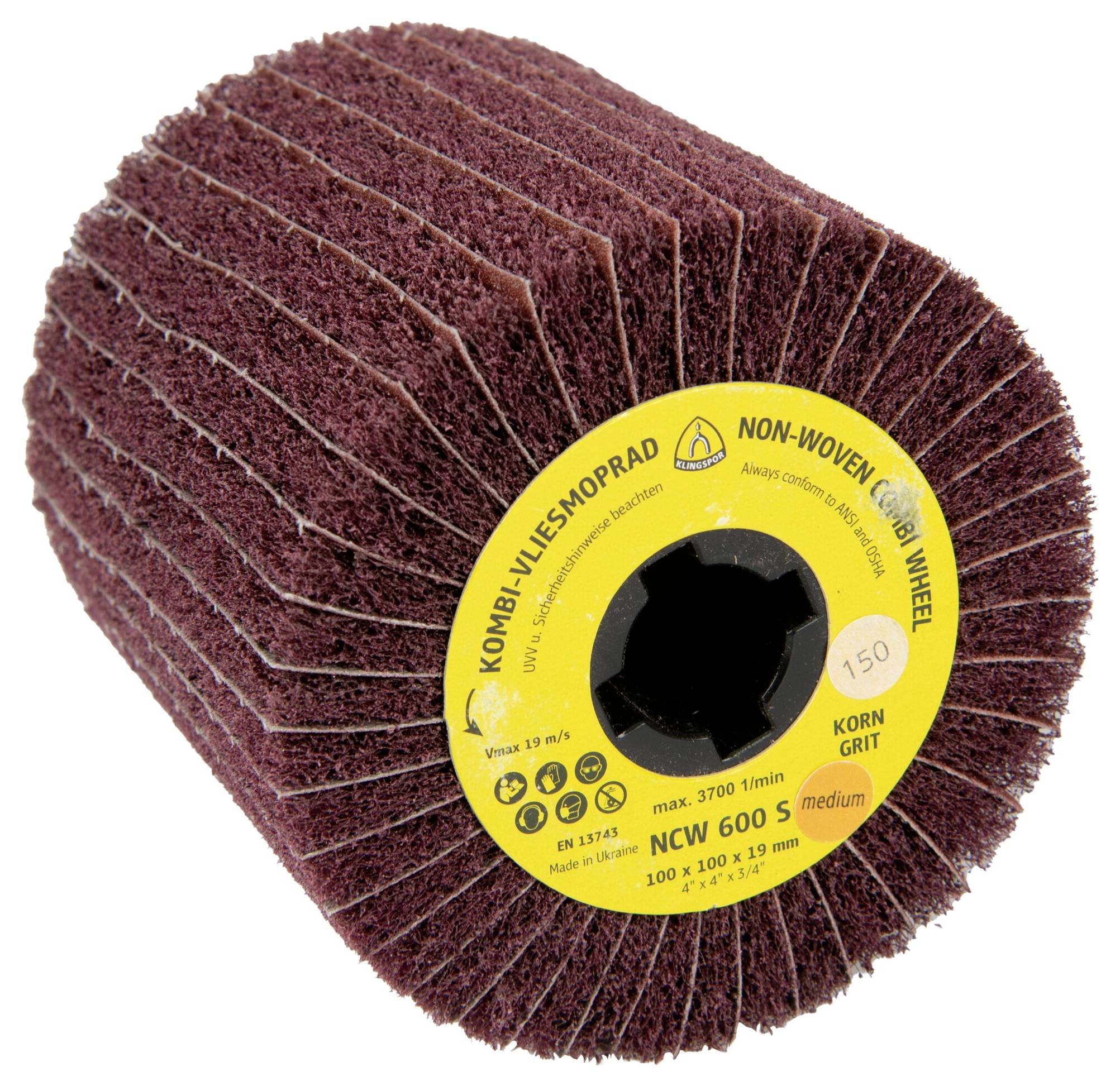 Klingspor 320246 NCW 600 S Vliesmopräder Kombination, 110 x 100 x 19 mm Korn 80 Coarse 110 mm 1 St.