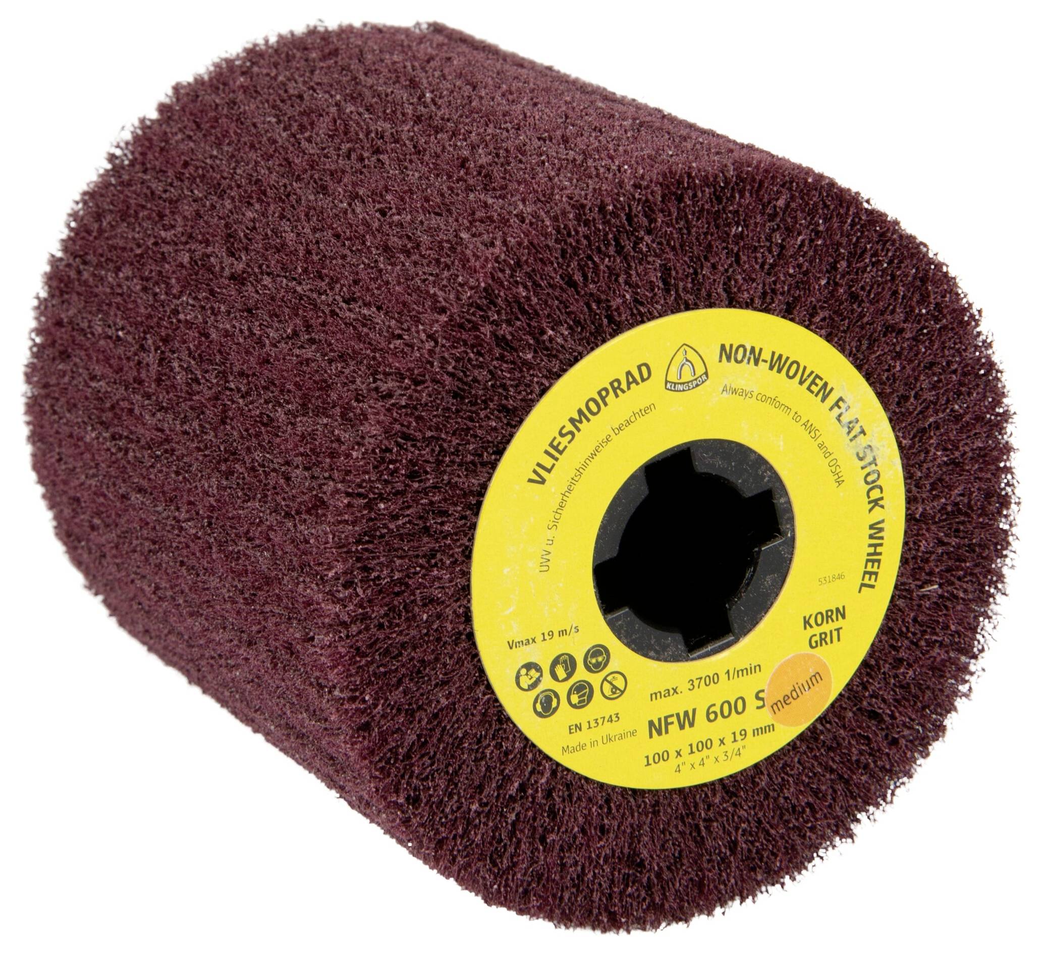 Klingspor 320253 NFW 600 S Vliesräder, 110 x 100 x 19 mm Coarse Korund 110 mm 1 St.