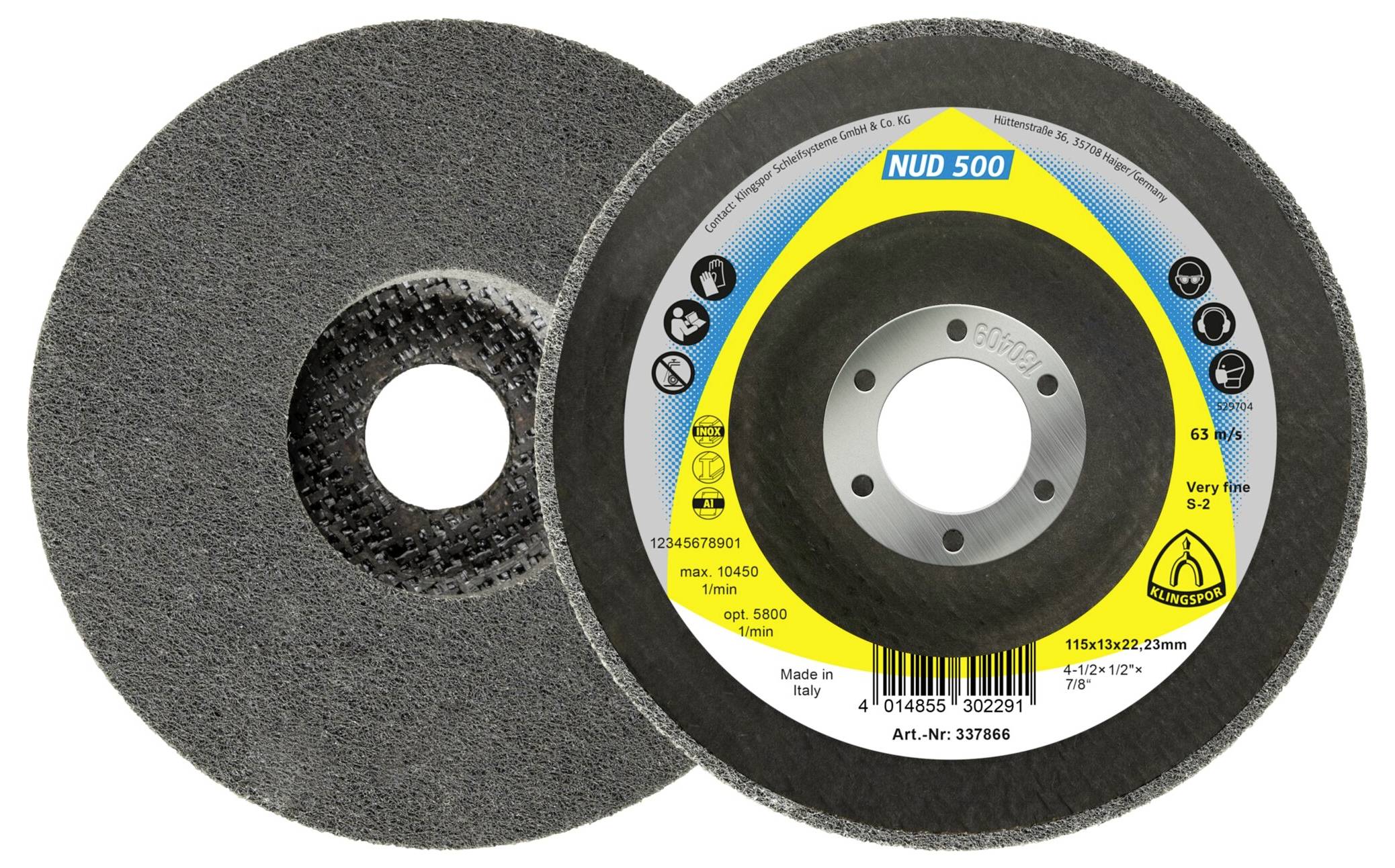 Thumbnail - Klingspor 337863 NUD 500 Kompaktscheiben, 125 x 13 x 22,23 mm Very Fine Siliziumkarbid 125 mm 5 St.