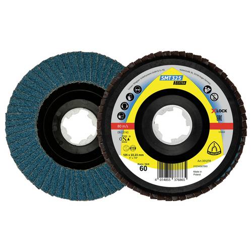 Klingspor 351280 SMT 325 Schleifmopteller X-LOCK, 115 x 22,23 mm Korn 60 gerade Durchmesser 115 mm 10 St.