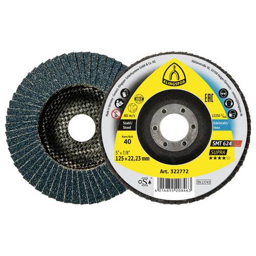 Klingspor 322758 SMT 624 Schleifmopteller, 100 x 16 mm Korn 36 gewölbt Durchmesser 100 mm 10 St.