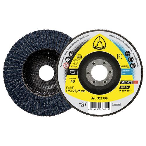 Klingspor 322806 SMT 628 Schleifmopteller, 180 x 22,23 mm Korn 80 gerade Durchmesser 180 mm 10 St.