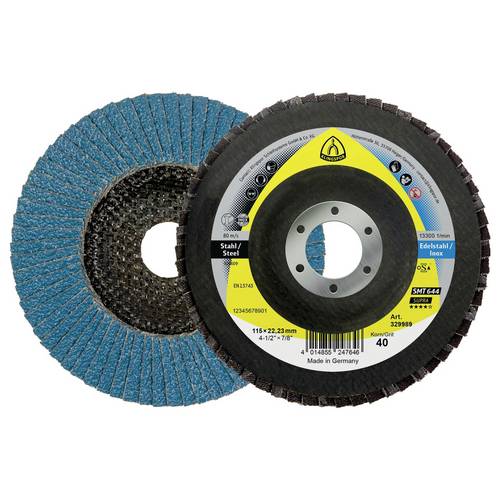 Klingspor 329993 SMT 644 Schleifmopteller, 115 x 22,23 mm Korn 40 gewölbt Durchmesser 115 mm 10 St.