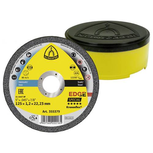 Klingspor EDGE Special 355380 Trennscheibe gerade 115 mm 25 St. Edelstahl, Stahl, Aluminium