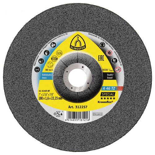 Klingspor A 46 TZ Special 312257 Trennscheibe gekröpft 180 mm 25 St. Edelstahl, Stahl