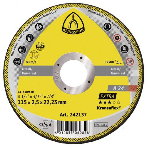 Klingspor A 24 Extra 242137 Trennscheibe gerade 115 mm 25 St. Metall