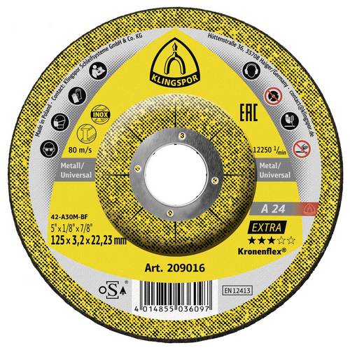 Klingspor A 24 Extra 209016 Trennscheibe gekröpft 125 mm 25 St. Metall