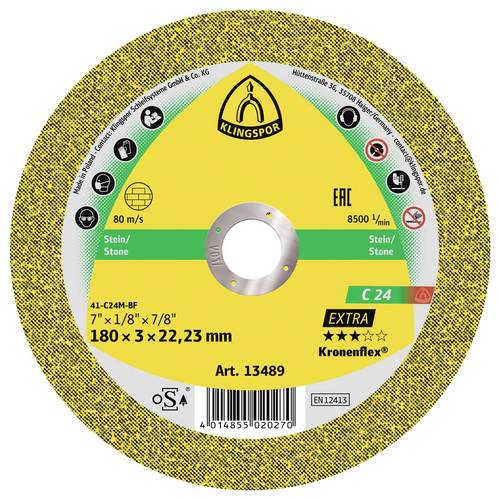 Klingspor C 24 Extra 188462 Trennscheibe gekröpft 115 mm 25 St. Stein, Beton