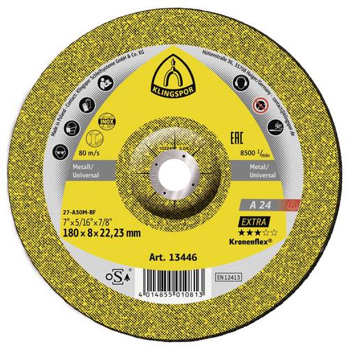 Klingspor 235371 A 24 Extra Schruppscheibe Durchmesser 150 mm Bohrungs-Ø 22.23 mm Metall 10 St.