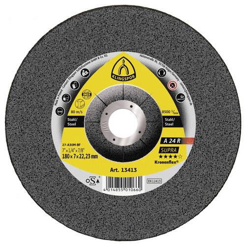 Klingspor 13400 A 24 R Supra Schruppscheibe Durchmesser 100 mm Bohrungs-Ø 16 mm Stahl 10 St.