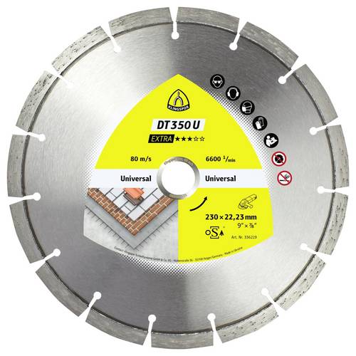 Thumbnail - Klingspor 336219 DT 350 U Extra Diamanttrennscheibe Durchmesser 230 mm Bohrungs-Ø 22.23 mm Baustellenmaterialien, Beton,...
