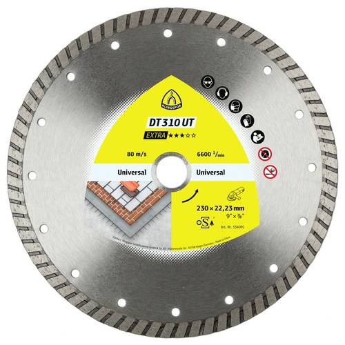 Klingspor 334090 DT 310 UT Extra Diamanttrennscheibe Durchmesser 180 mm Bohrungs-Ø 22.23 mm Baustellenmaterialien, Beton...