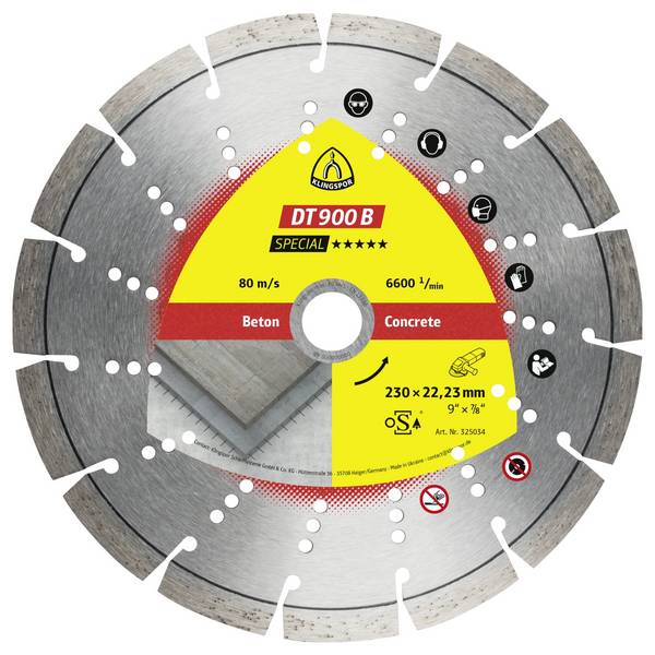 Klingspor 325034 DT 900 B Special Diamanttrennscheibe Durchmesser 230 mm Bohrungs-Ø 22.23 mm Altbeton, armiert, Beton, universal 1 St.