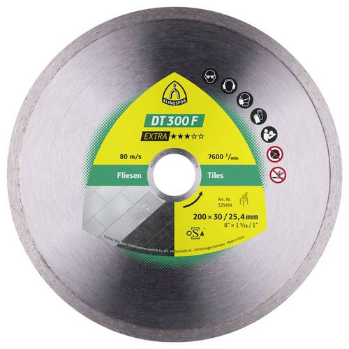 Thumbnail - Klingspor 325454 DT 300 F Extra Diamanttrennscheibe Durchmesser 200 mm Bohrungs-Ø 30 mm Fliesen, Kacheln 1 St.