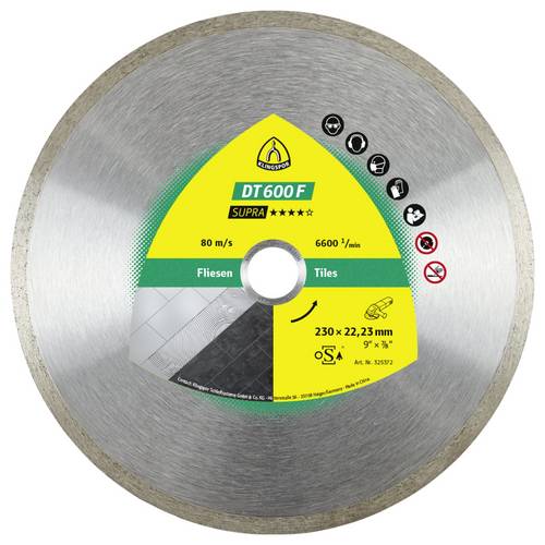 Klingspor 325370 DT 600 F Supra Diamanttrennscheibe Durchmesser 150 mm Bohrungs-Ø 22.23 mm Feinsteinzeug, Kacheln, Ofenk...