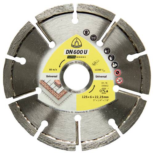 Klingspor 330630 DN 600 U Supra Diamanttrennscheibe Durchmesser 80 mm Bohrungs-Ø 22.23 mm Estrichfugen, Putz, Gasbeton 1...