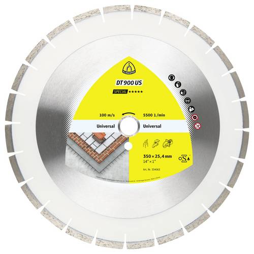 Klingspor 334062 DT 900 US Special Diamanttrennscheibe Durchmesser 300 mm Bohrungs-Ø 25.4 mm Altbeton, armiert, Beton, u...