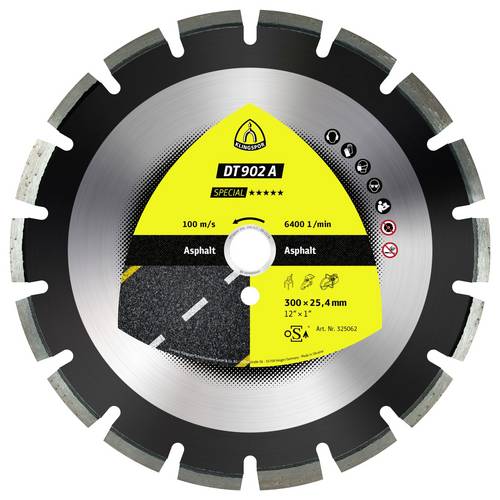 Klingspor 325094 DT 902 A Special Diamanttrennscheibe Durchmesser 350 mm Bohrungs-Ø 25.4 mm Asphalt, Sandstein, Frischbe...