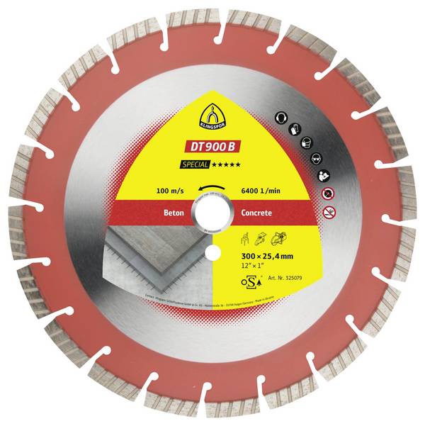 Klingspor 325079 DT 900 B Special Diamanttrennscheibe Durchmesser 300 mm Bohrungs-Ø 25.4 mm Altbeton, armiert, Beton, universal, Baustellenmaterialien 1 St.