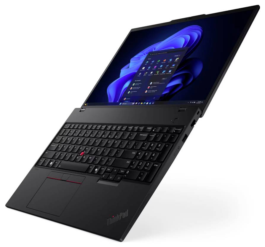 Ein schwarzer Laptop mit Windows-Betriebssystem, der Display und Tastatur zeigt. Ein Fenster ist auf dem Bildschirm geöffnet.