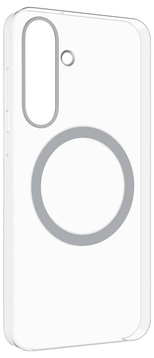 Transparente Handyhülle mit einem kreisförmigen magnetischen Ring für sichere Befestigung, konzipiert für Smartphones mit Dual-Kamera.