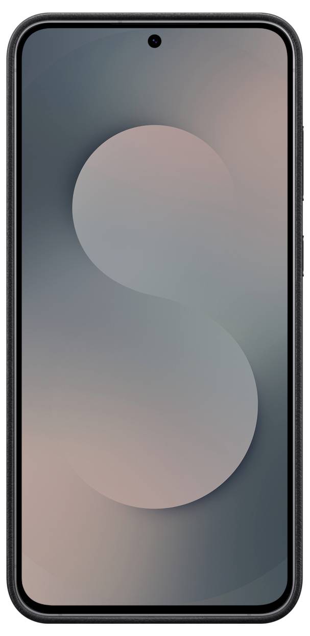 Ein Smartphone mit minimalistischem Design, das einen Pastellgradienten-Hintergrund auf seinem Bildschirm zeigt.