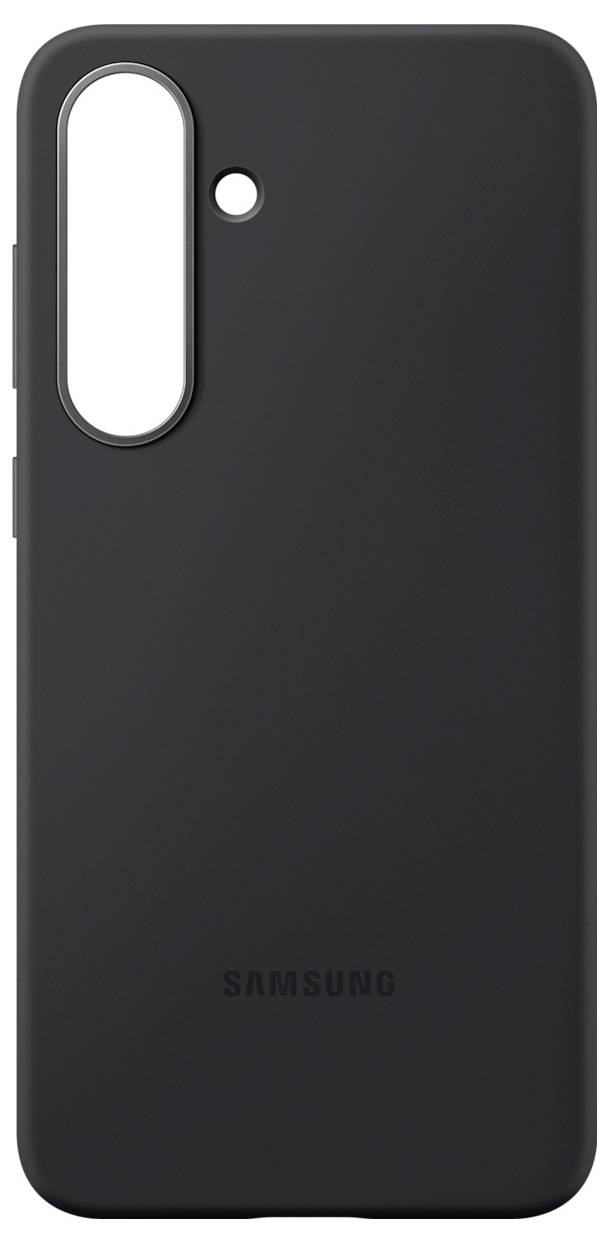 Schwarze Samsung-Smartphone-Hülle mit Kameraausschnitt, minimalistisches Design.