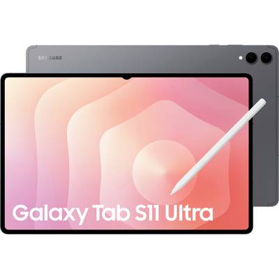 Samsung Galaxy Tab S11 Ultra Tablet mit angehängtem S Pen vor einem Verlaufshintergrund, der sein elegantes Design präsentiert.